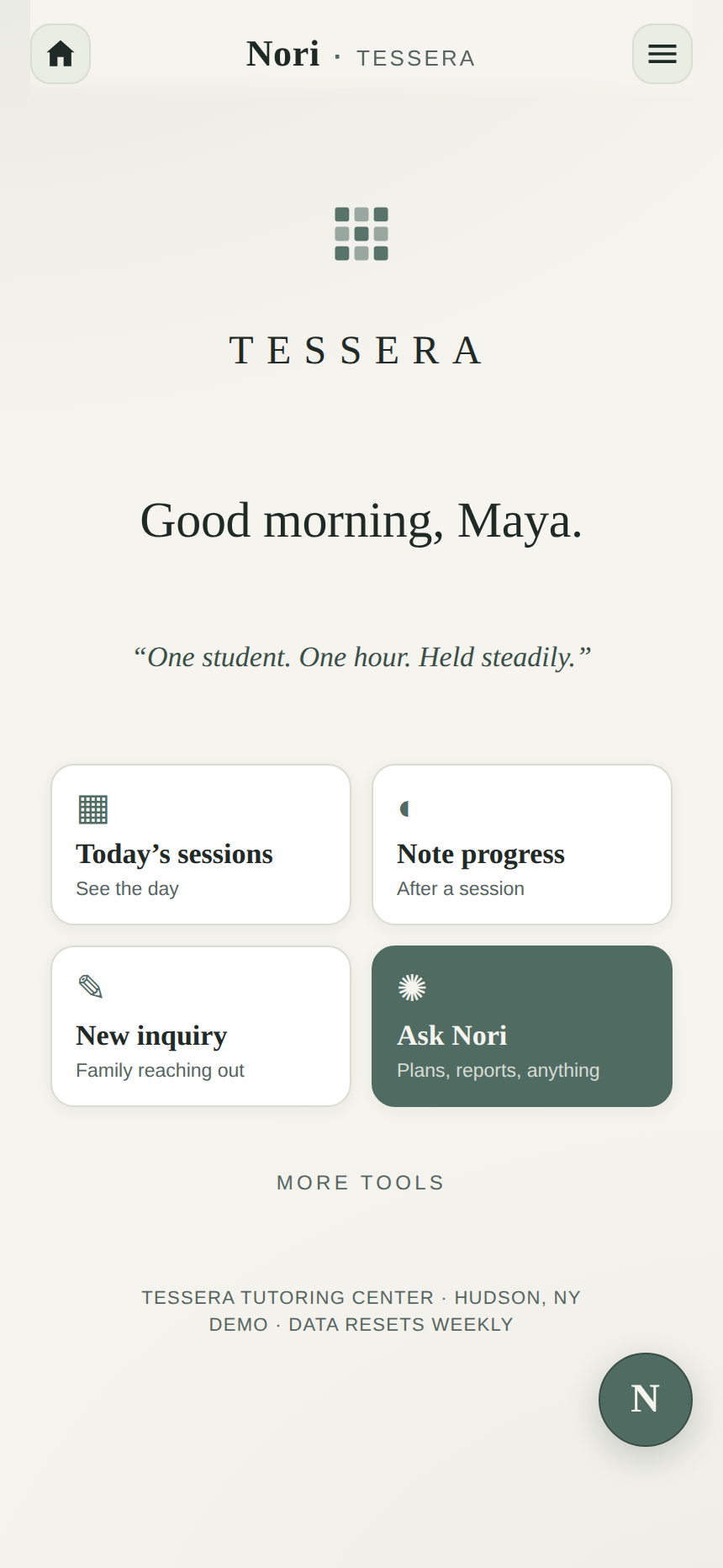 Tutoring app phone home